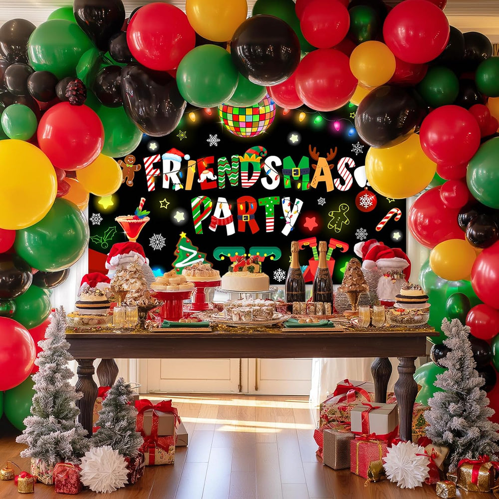 Friendsmas Banner Christmas Backdrop Friendsmas Party Decorations