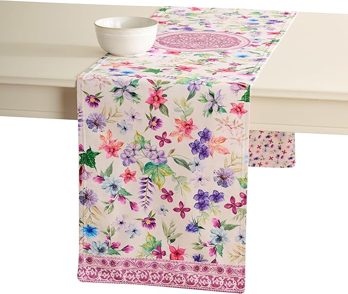 Maison d' Hermine Table Runner 100% Cotton Double Layer Table Runners 72 inches Long Decorative for Home Kitchen Dining Party Baby Shower Wedding Bridal Shower Spring Summer (Chardon, 14.50" x 72")