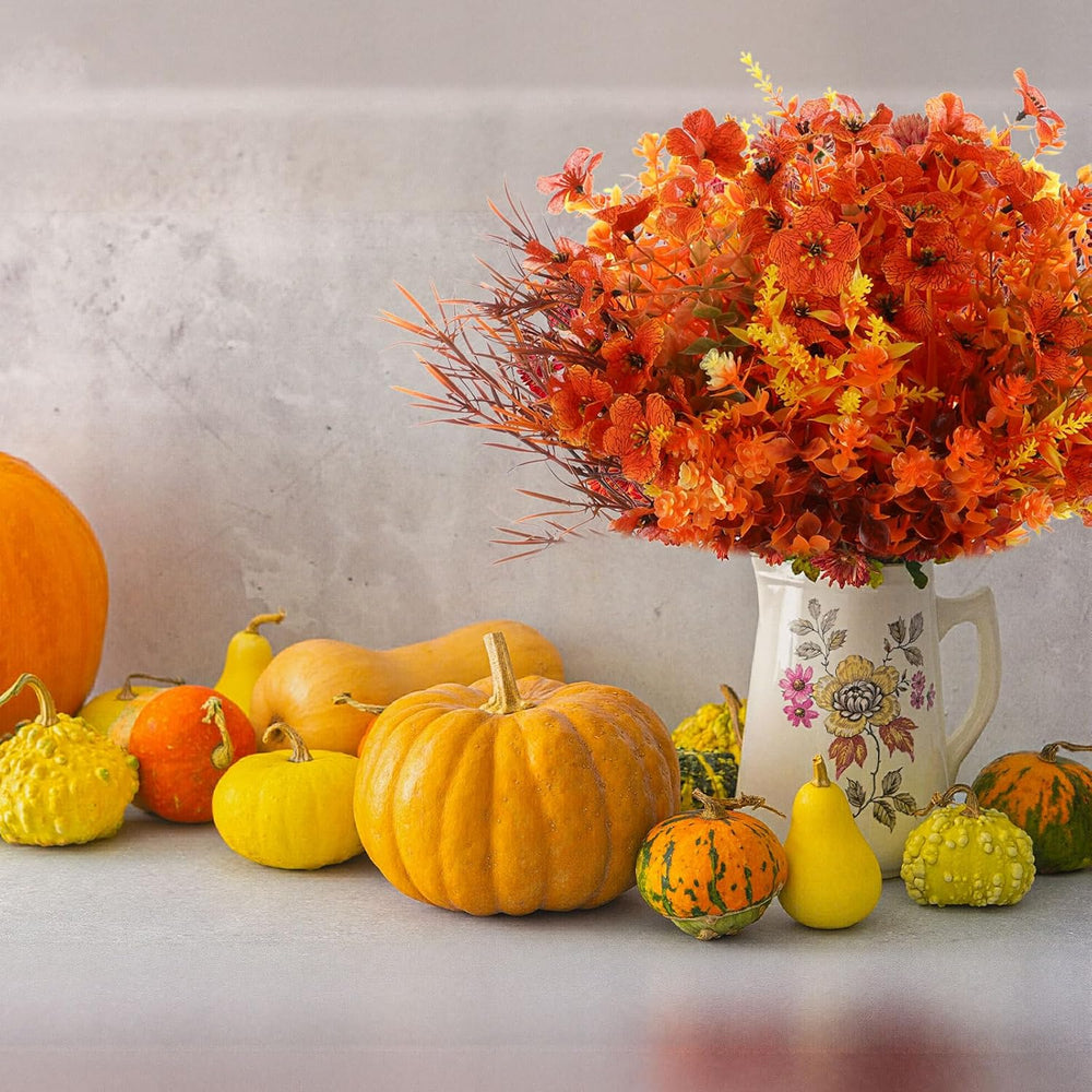 32 Bundles Artificial Fall Flowers for Outdoor Decorations