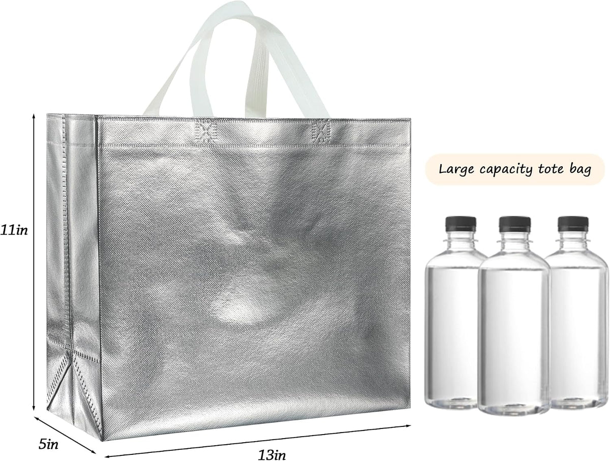 blewindz 60pcs reusable gift bags with white handles, package contents