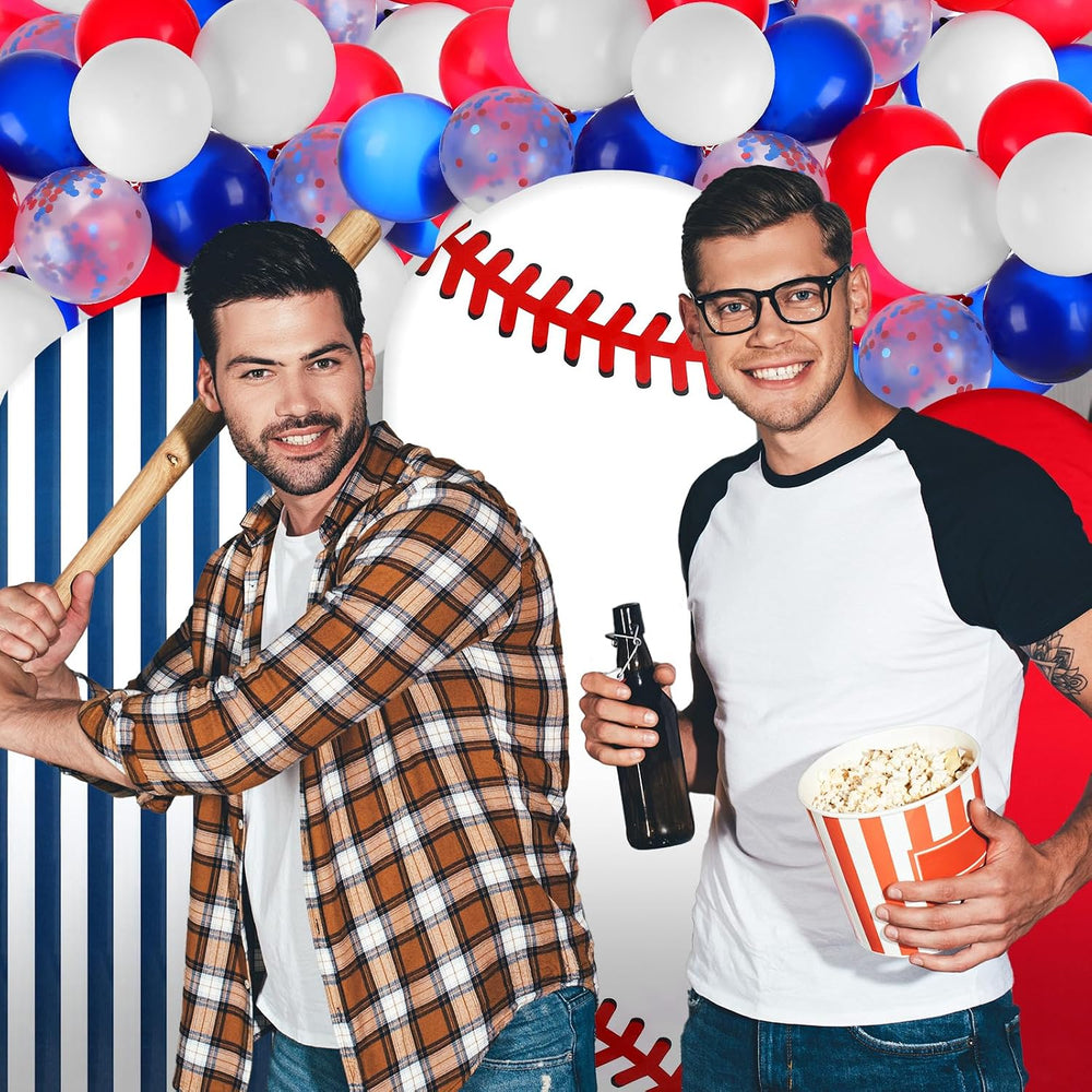 Foilswirl 34 Pcs Baseball Balloon Arch Kits, Baseball Arch Backdrop Cover