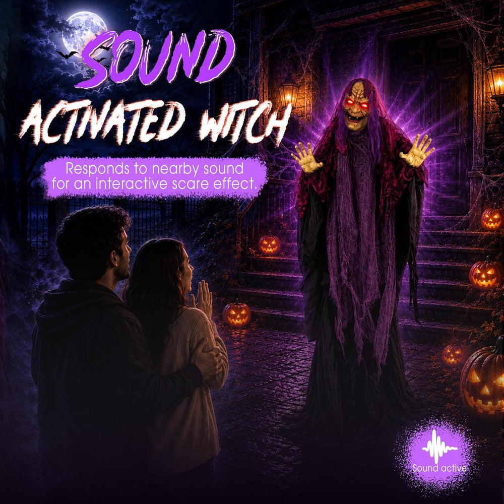 5FT Animated Witch Halloween Indoor Outdoor Decoration