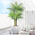 5ft Tall Triple Golden Cane Palm Artificial Tree Large Tropical Palm Tree UV Resistant Fake Plant in Pot for Indoor Outdoor Big House Living Room Outside Patio Office Home Decor 1Pack