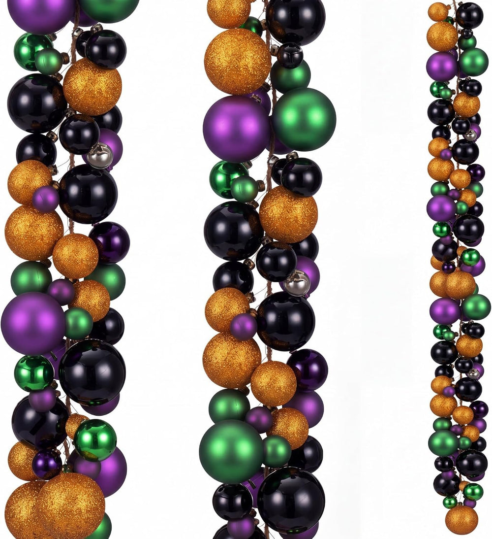 2 Pcs Christmas Ball Ornament Garland, Fantasy, 6 ft
