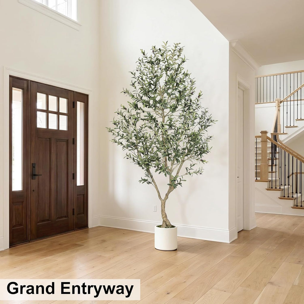 lyerse faux olive tree 8ft with sturdy white, package contents