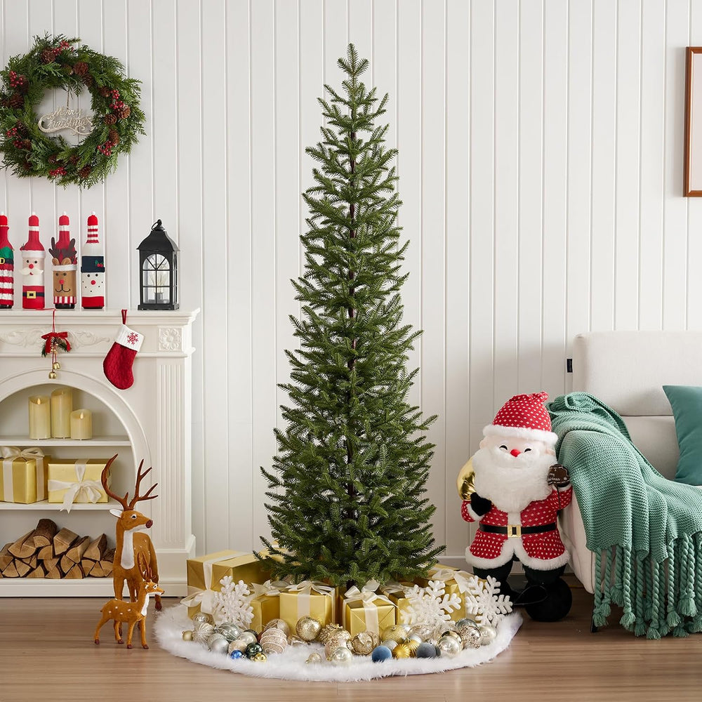 VeriNatural Pencil Slim Christmas Tree 6ft Artificial Xmas Tree, No Lights