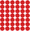 Auihiay 64Pcs Red Hydrangea Artificial Flowers, Fake Hydrangea Flowers