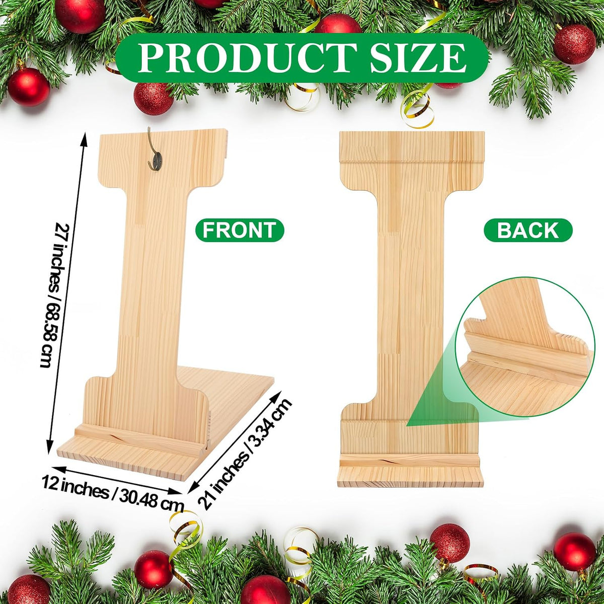 12'' wood wreath easel stand holder board for shown in use