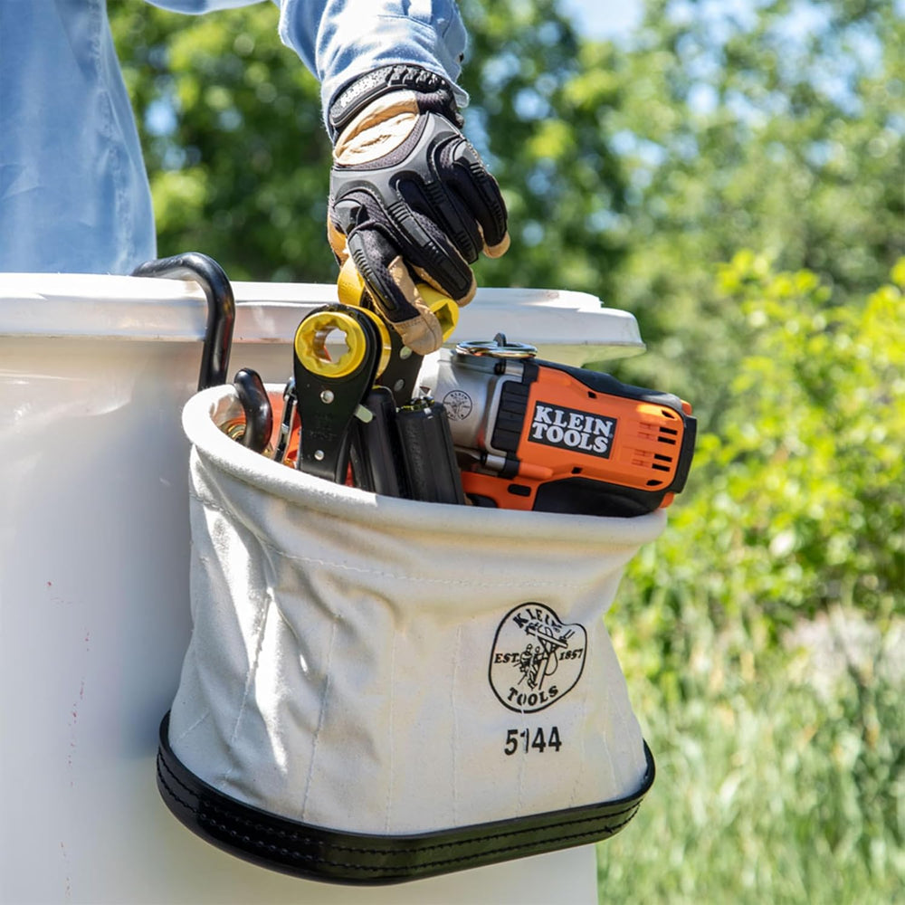 KLEIN TOOLS 5144 Canvas Bucket, 15 Pockets