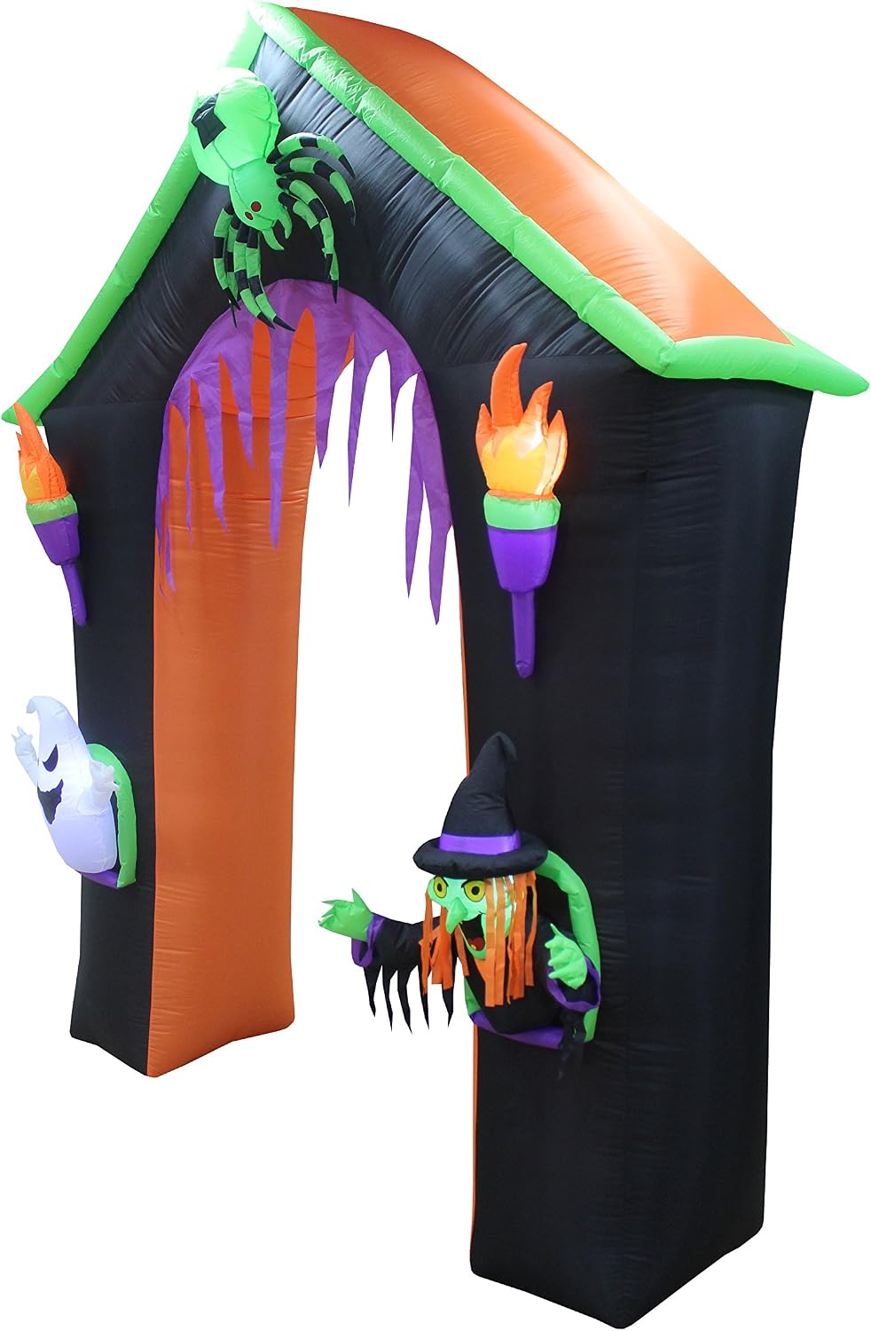 9 ft tall led lighted halloween inflatable castle, side view