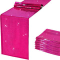 SquarePie Disco Table Runner 6 Pack - Hot Pink Mirror Sequin Glitter Foil Runner for Disco Party Decor Retro 70s 80s Theme, Bachelorette Birthday Dance Decoration 12x108 Inch (2 Pack)