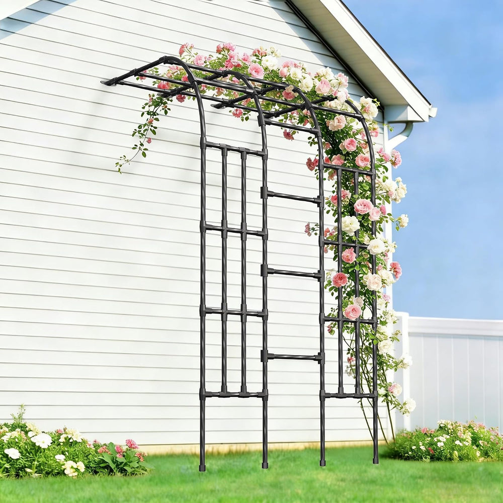 Half Side Garden Arch Trellis for Climbing Plants Outdoor,4FT×8.5FT