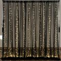 10×10ft Black Tulle Backdrop Curtain with Lights String for Parites, Sheer Photo Backdrop Curtains for Wedding Party Photography Background