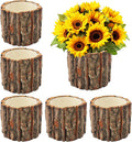 6 Pcs Wooden Vases for Centerpieces, Wood Flower Vase