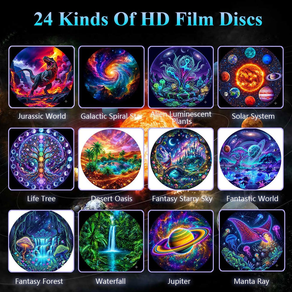 5D Holographic Night Light Projector, USB Plug and Play HD Star Projector