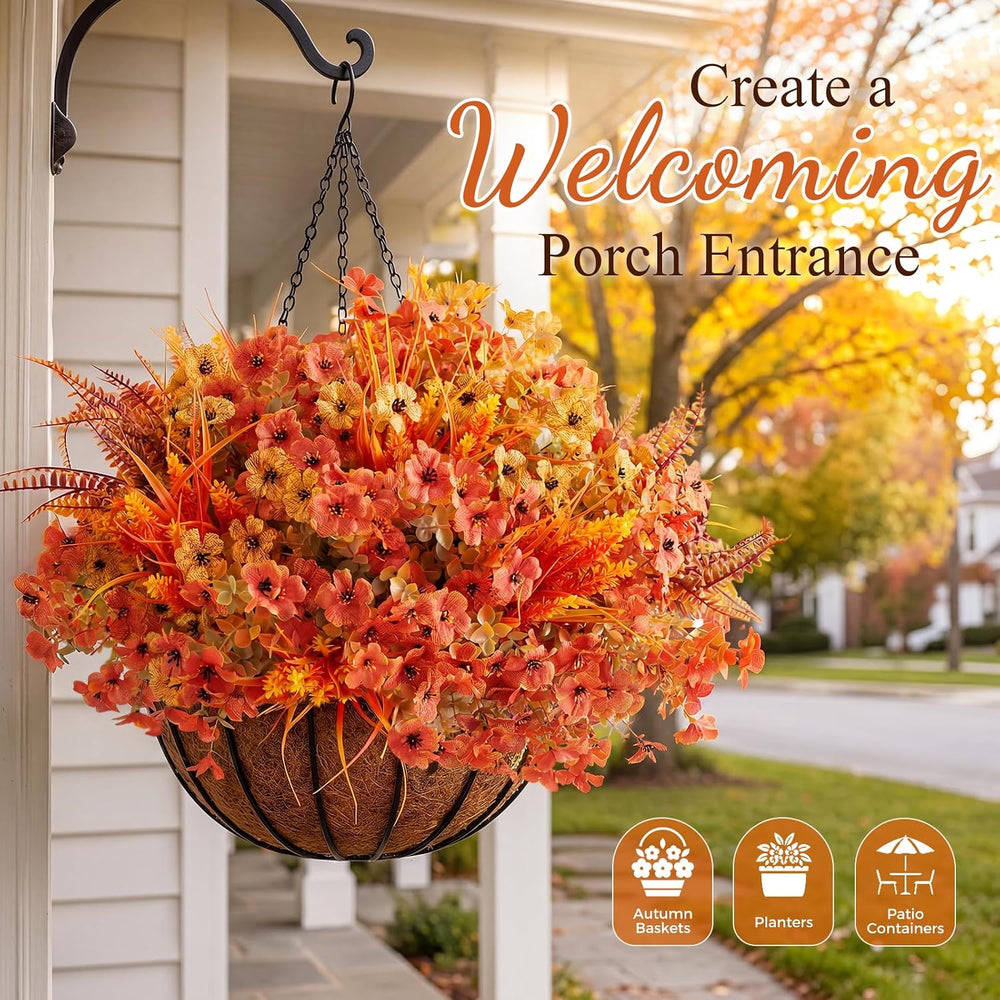 30PCS Fall Mums for Outdoors, Faux Fall Flowers UV Resistant