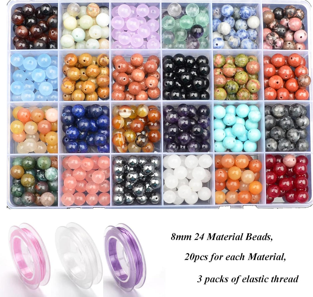 8mm natural mixed materials gemstones beads tiny spacer on a desk or shelf