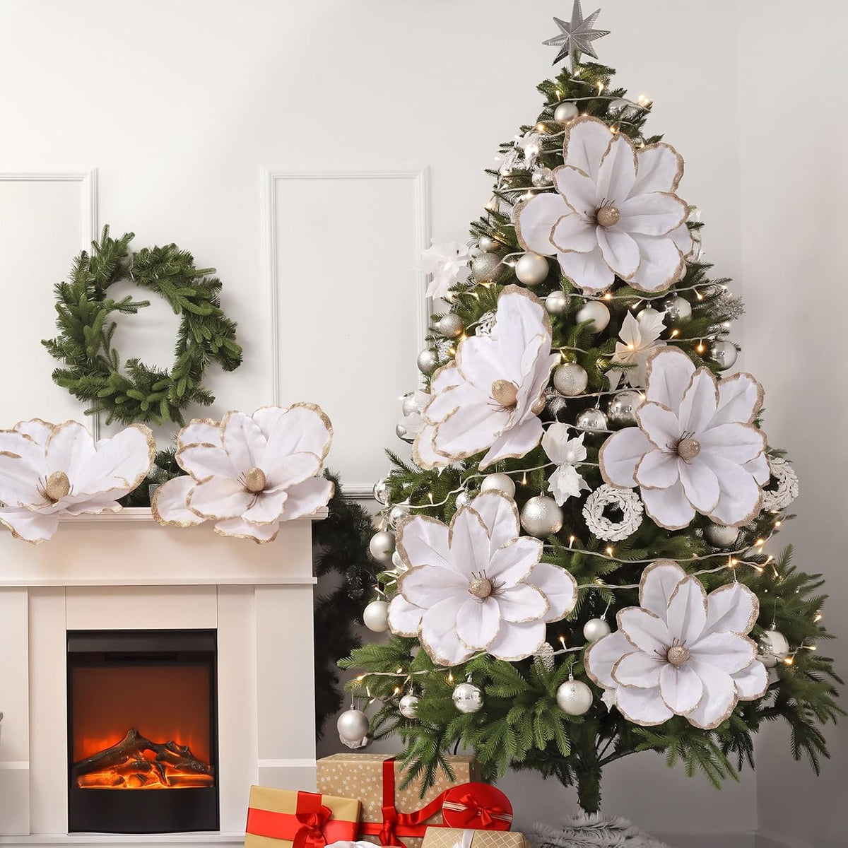 thiccywoov 8 pack large 20'' christmas velvet magnolia showing dimensions