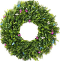 PICKTOP 28-inch Artificial Boxwood Wreath, Wreaths for Front Door,Artificial Greenery Decor, Evergreen All Year Round, Foldable Design for Easy Storage