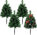 Hiboom 4 Pcs Pathway Christmas Trees 24 Inch, Green with Stakes
