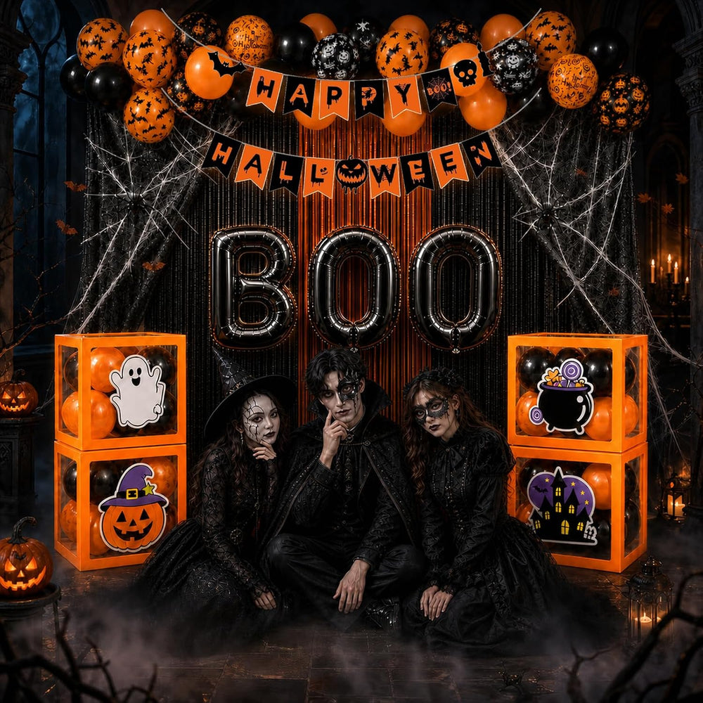 128 Pcs Halloween Party Decorations, Halloween Party Supplies - Balloon boxes...