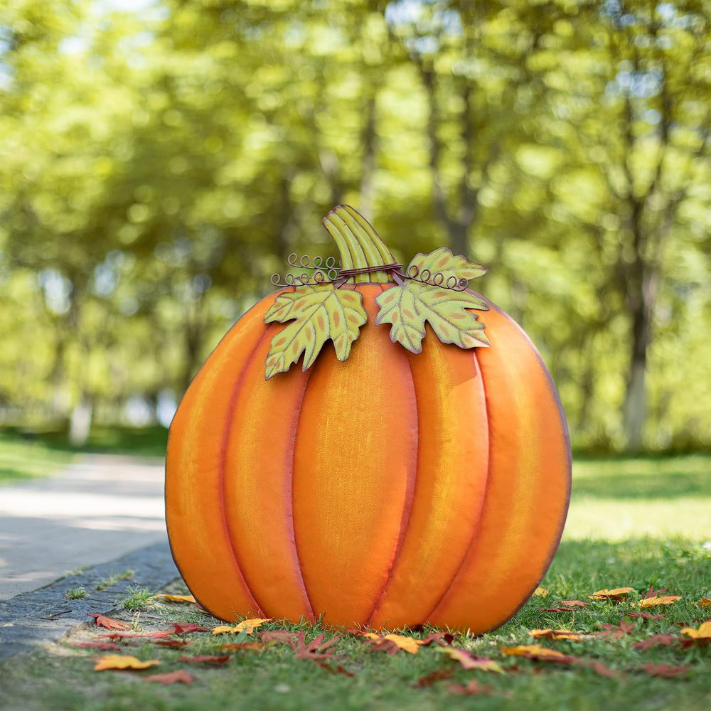 Glitzhome 37.5"H Fall Decorative Yard Signs with Stakes, Oversized Metal...