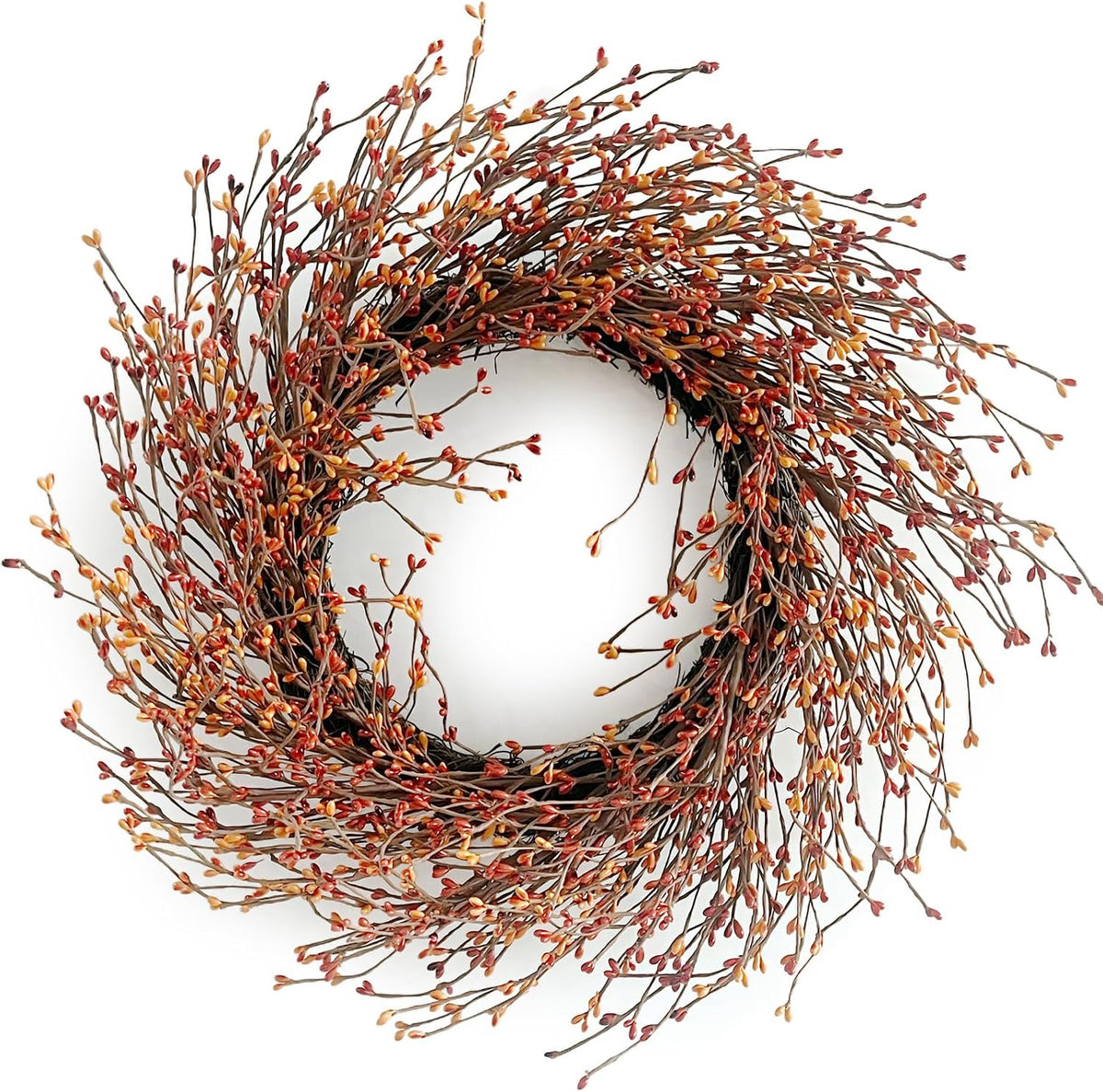 24 Inch Fall Wreath for Front Door Full Artificial Grapevine Wreath