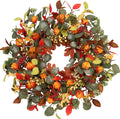 Fall Eucalyptus Lantern pods Wreath 22 Inch Front Door Decor