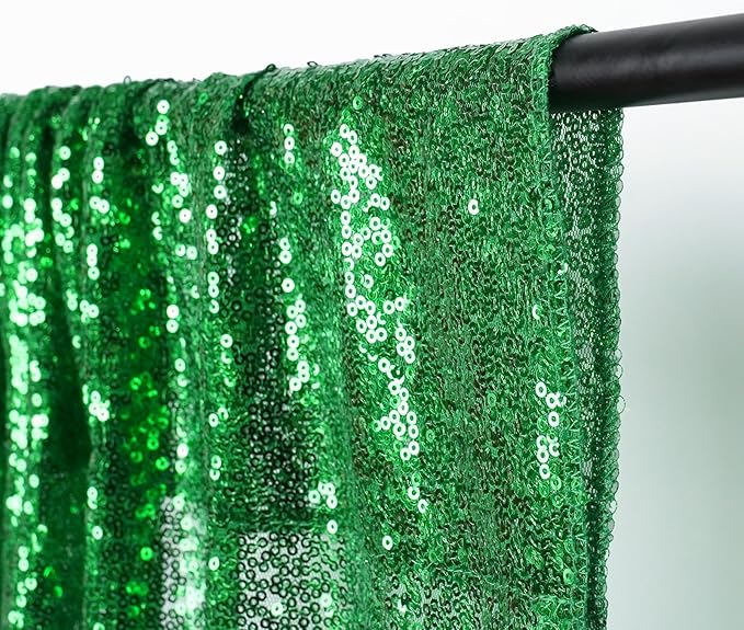 Poise3EHome Green Sequin Backdrop Curtain, 10Ft x 10Ft Green Glitter Backdrop Curtains, Sequence Xmas Thanksgiving Backdrop Drapes for Wedding Party Festival Decor