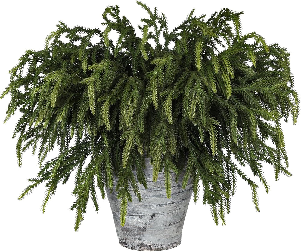12 Pcs Pine Branches - 18 Inch Artificial Green Pine Stem