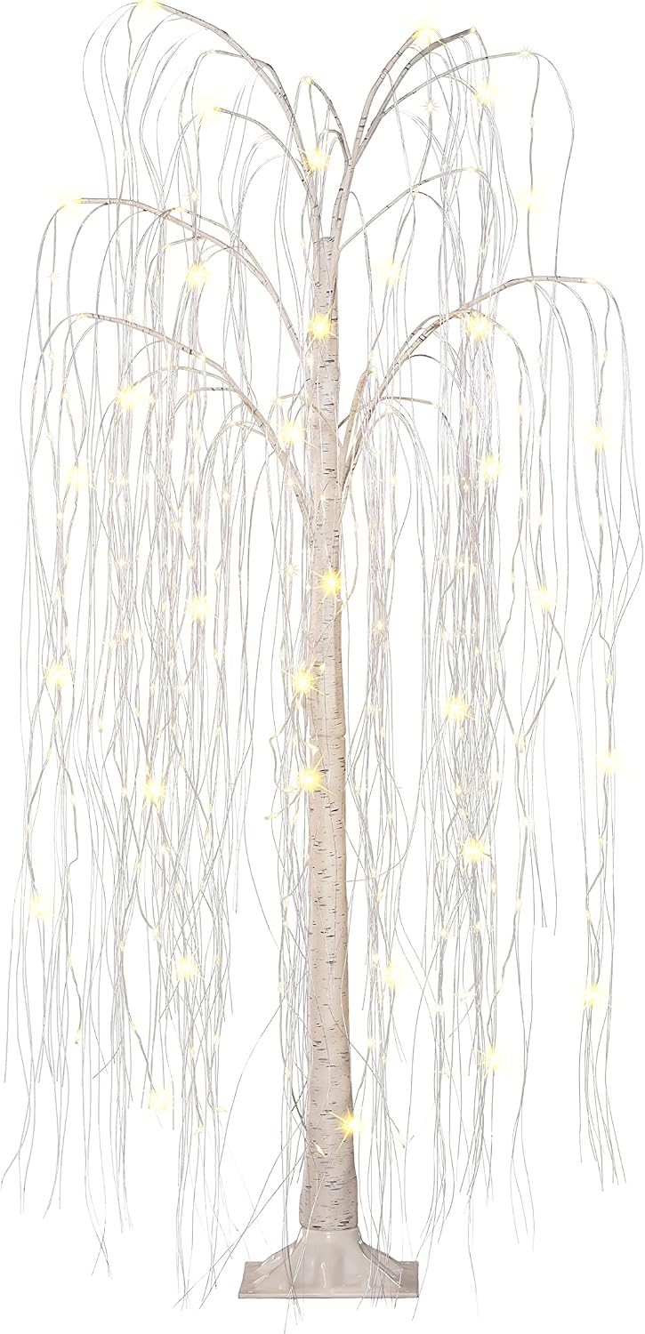 5 ft Pre- Lit Outdoor Willow Tree with 240 Warm White Multi Function LED Lights