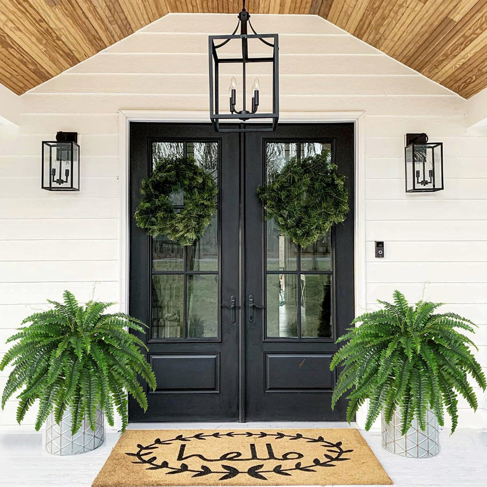 Dkaltm 45" Artificial Boston Fern (Set of 2), Outdoor Plants