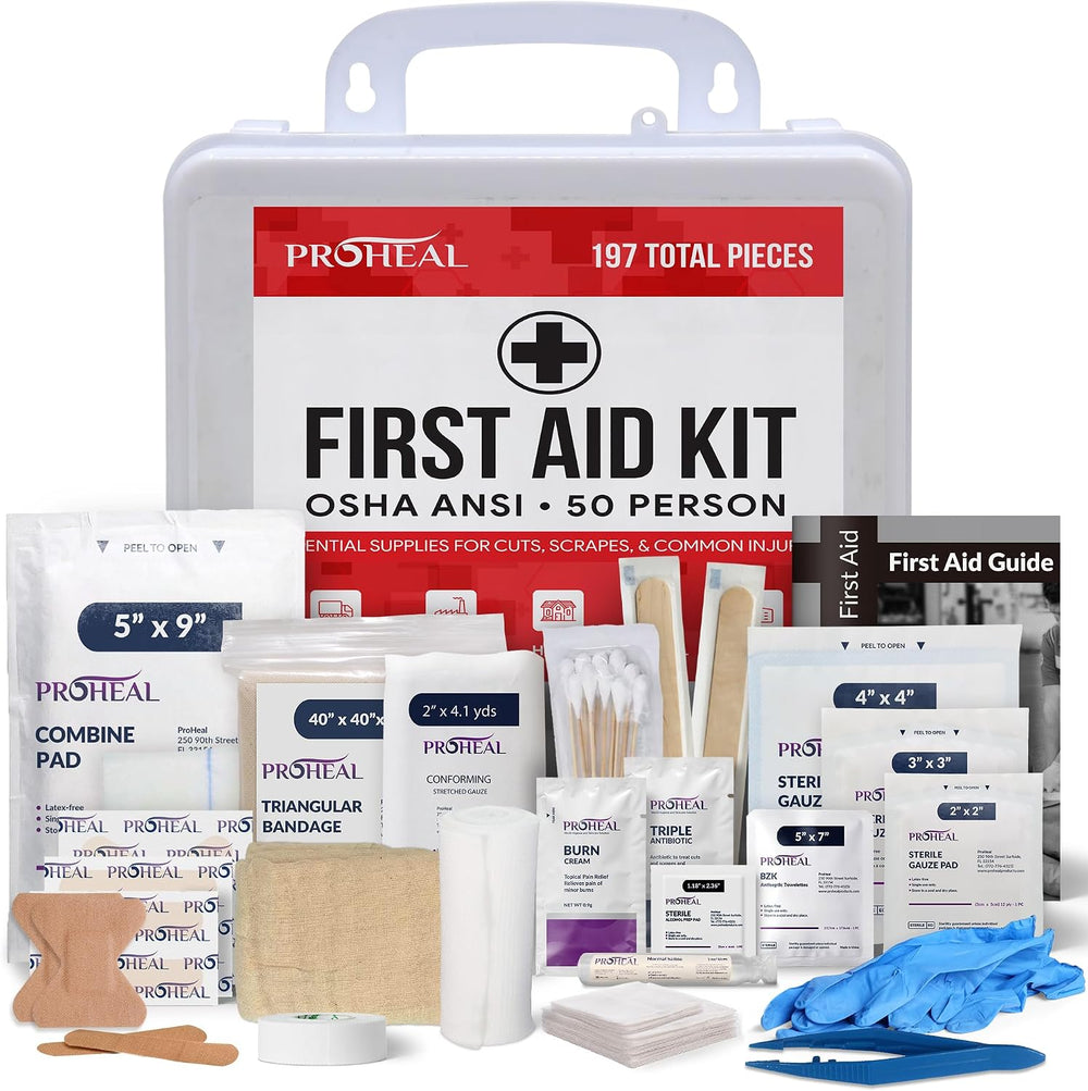 50 Person OSHA Compliant First Aid Kit for Businesses, Vehicles, Trucks, Cons...