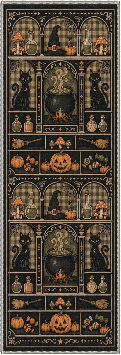 Bavni 2X6 Inch Halloween Witch Cabinet Runner Rug for Kitchen