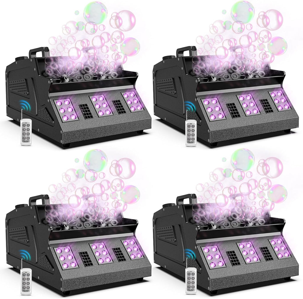 2000w fog machine, 3 in 1 fog bubble shown in use
