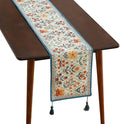 ISAENNE Designer Bohemian Elegant Linen Table Runner 102 Inches Long,Colorful Flower Pattern Table Runners for Dining Tables,Thanksgiving,Kitchen Tables,Christmas,12"*102"-Floralsea A