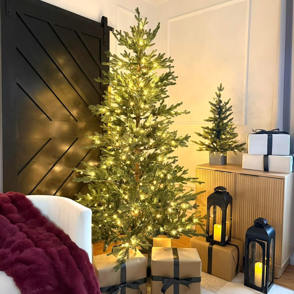 Haute Decor 7 Foot Pre-Lit Alberta Alpine Fir Christmas Tree