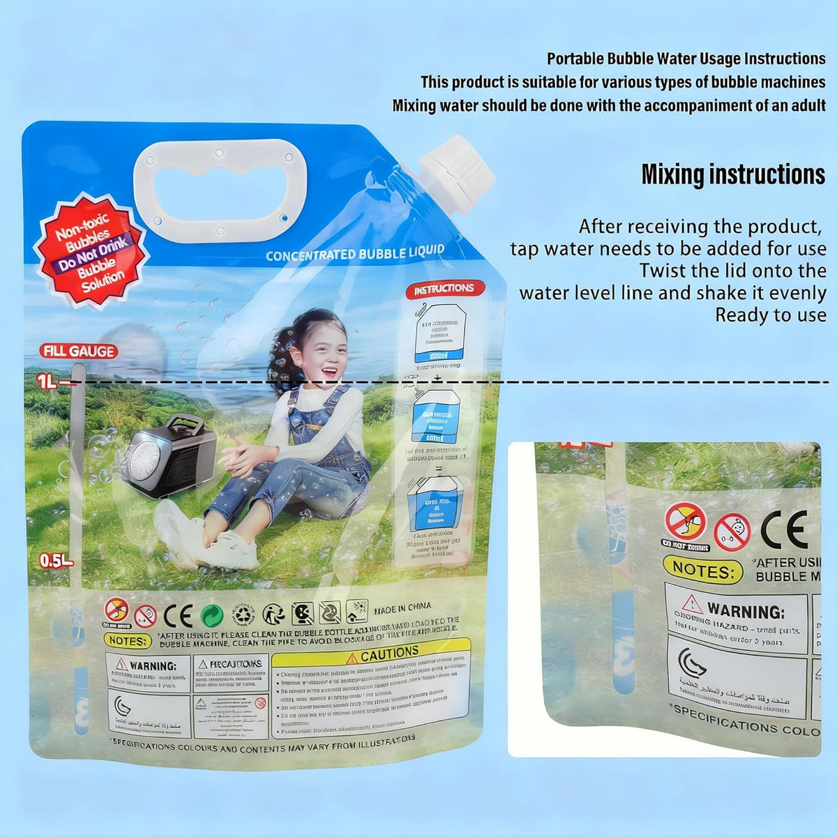 shcke bubble machine with remote control, auto rotation, view 9