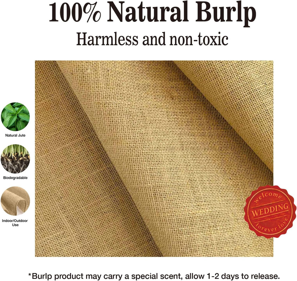 3FT x 20FT Natural Burlap Wedding Aisle Runner Outdoor, Aisle Runner for Wedd...