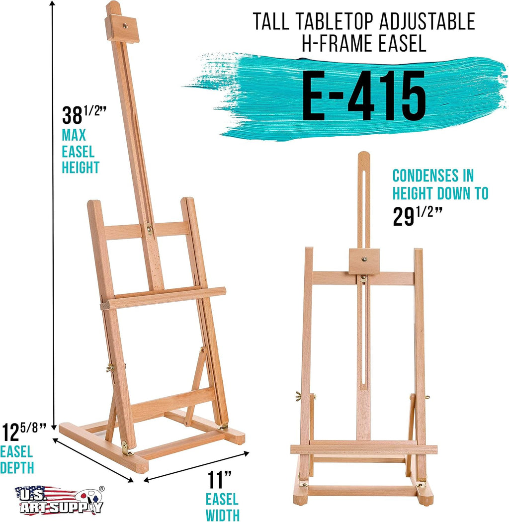 u.s. art supply 38" high wooden h-frame studio shown in use