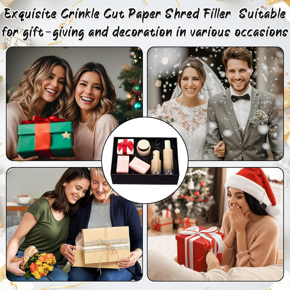 Ribbonlic 5 lb Black Crinkle Cut Paper Shred Filler Black Shredded Paper