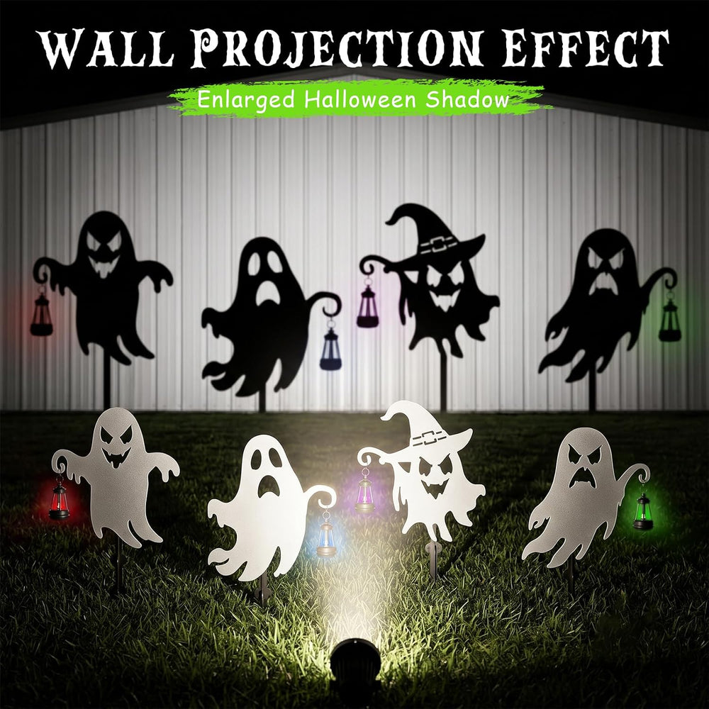 Halloween Ghost Garden Stakes, 4-Pack Solar Lighted Yard Decor