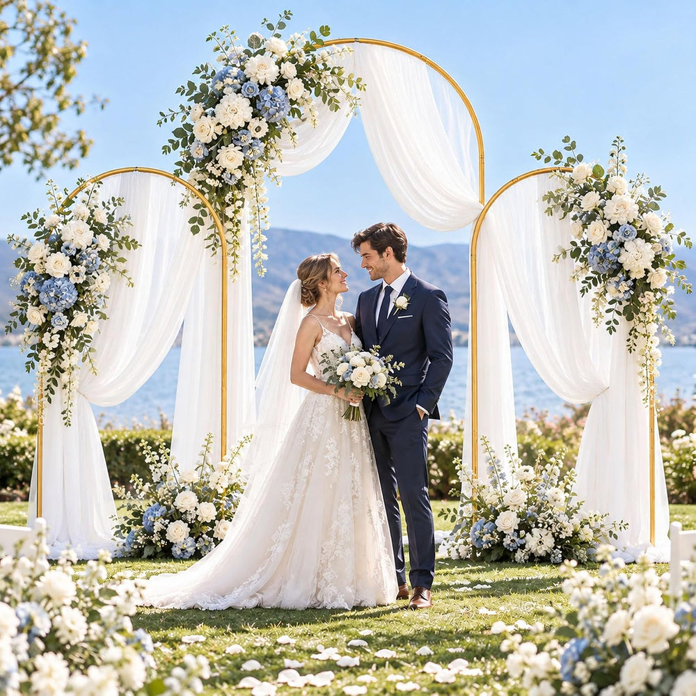 Arch Backdrop Stand Set with Cover (7.2ft,6ft x 2) Arched Frame Stand and Spa...