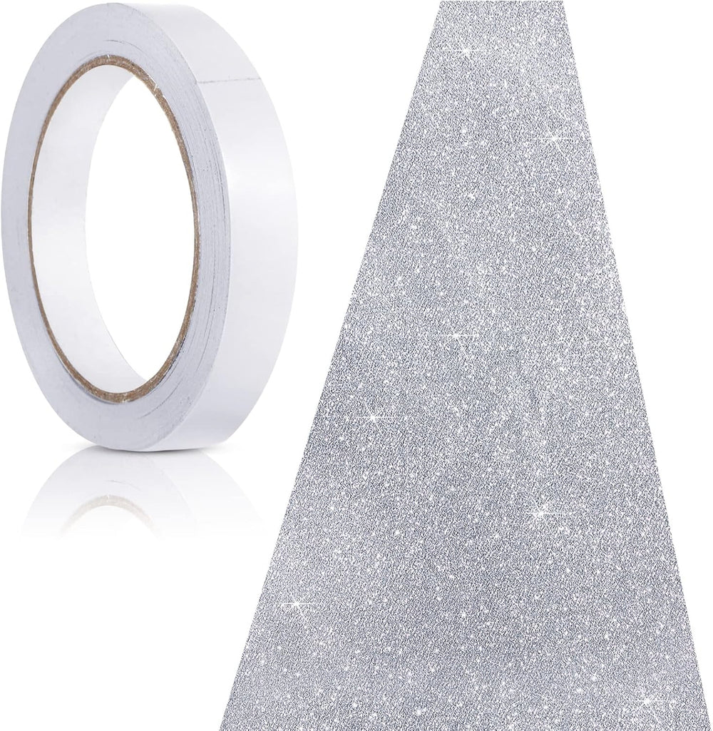 Tatuo Aisle Carpet Runner for Party, 2.46 x 30 Feet, Glitter Silver