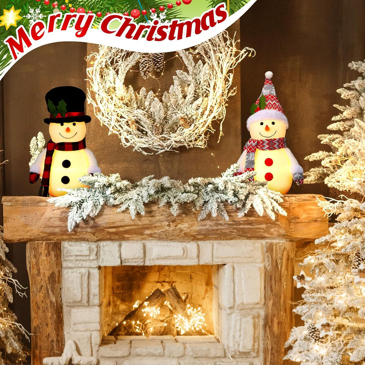yalikop set of 2 christmas lighted snowman 12 showing dimensions