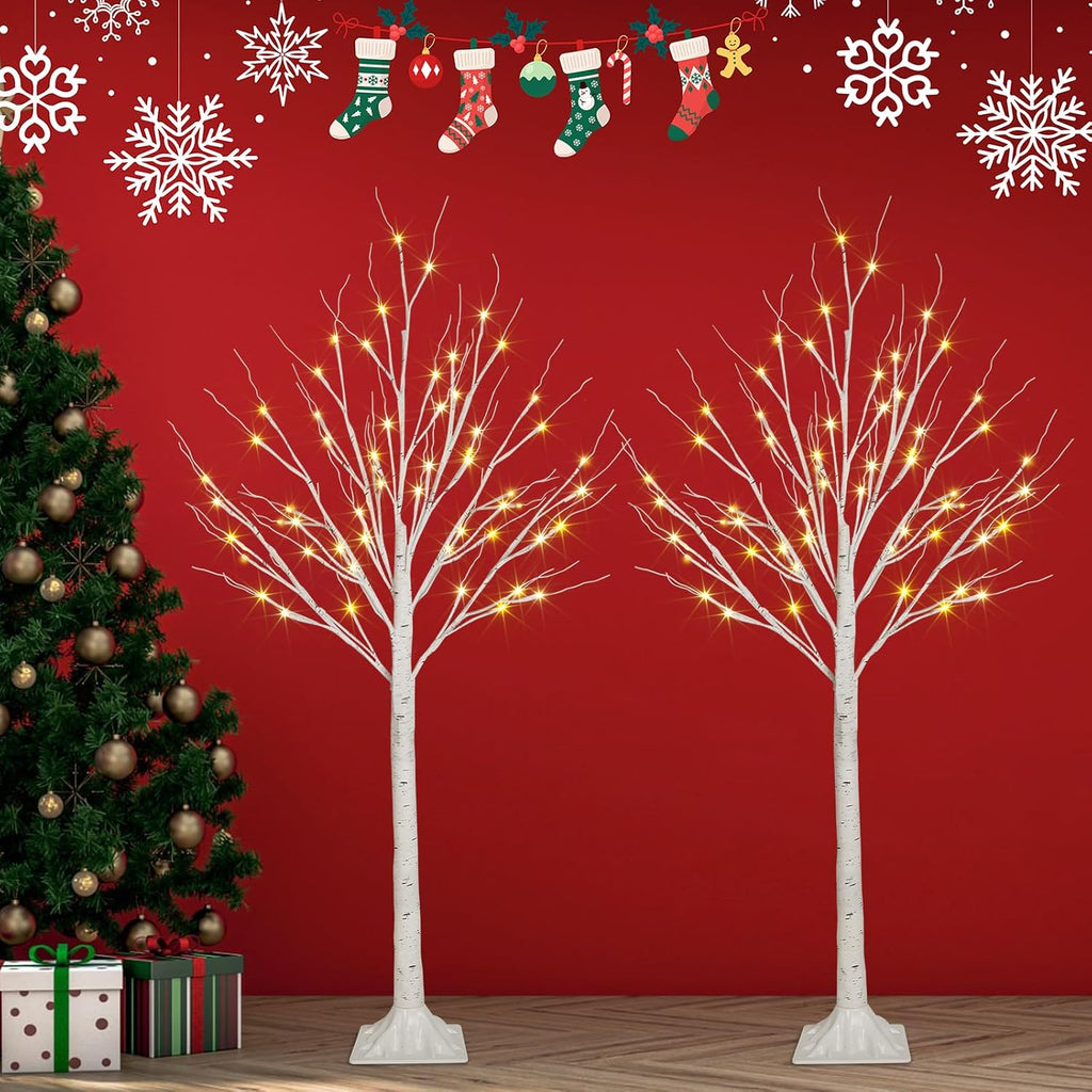 4ft lighted birch trees, 96 led twinkling trees, package contents