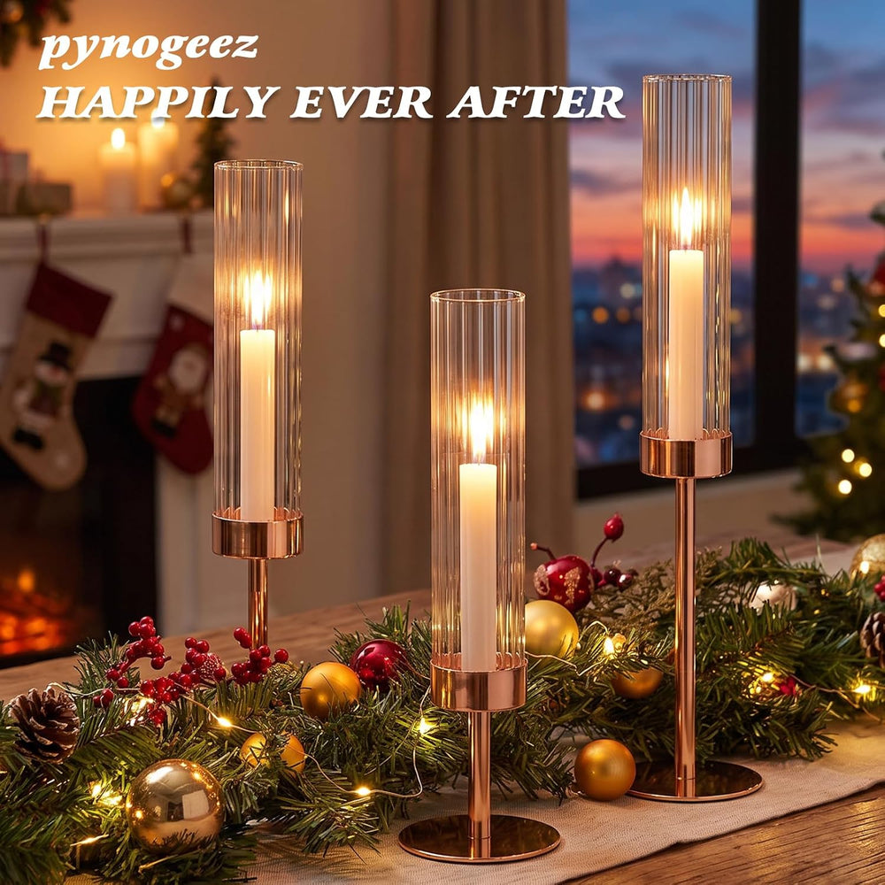Gold Candle Holders Set of 6 for Taper Candle Holders