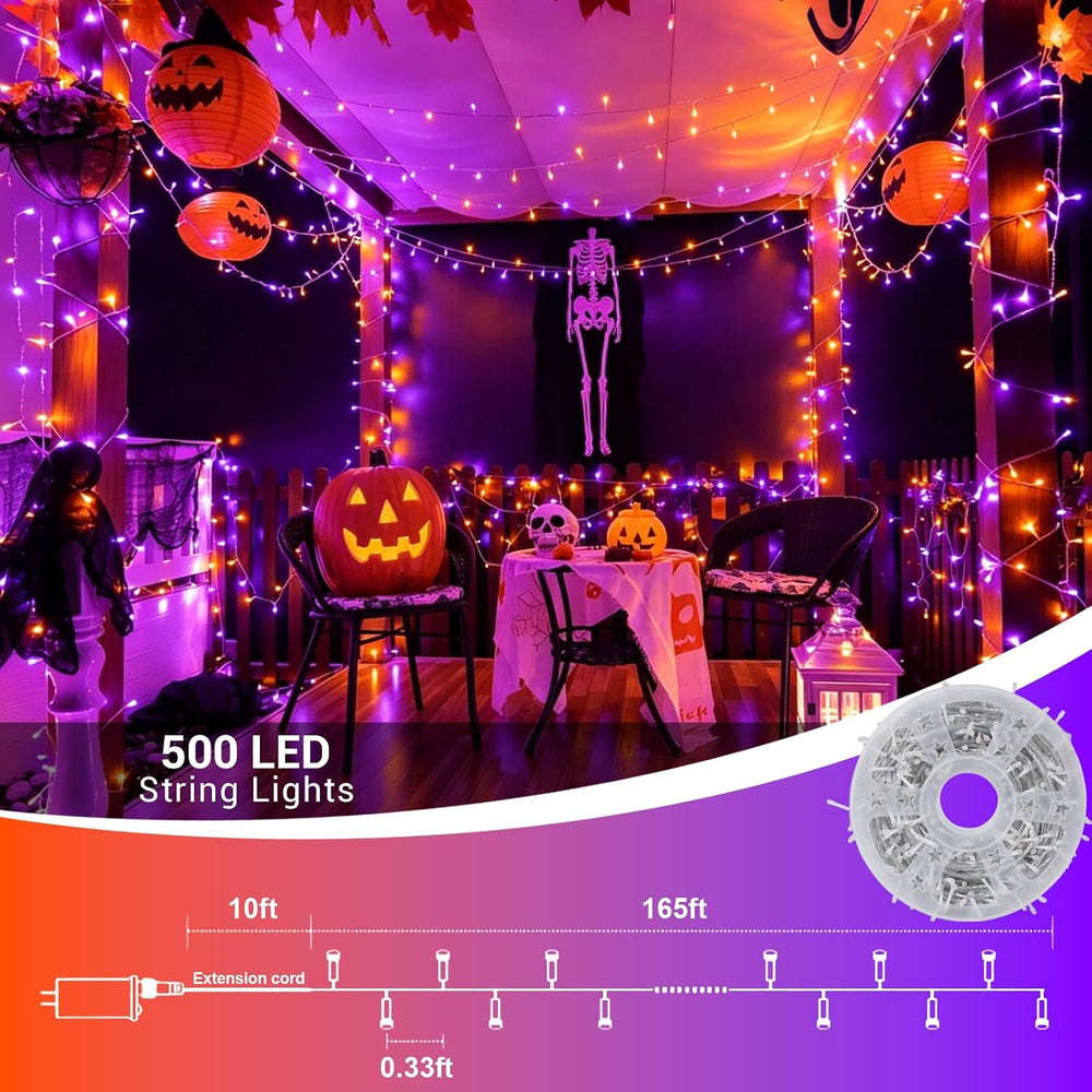 QITONG Halloween Lights Outdoor Waterproof, 165ft 500 LED Led Lights