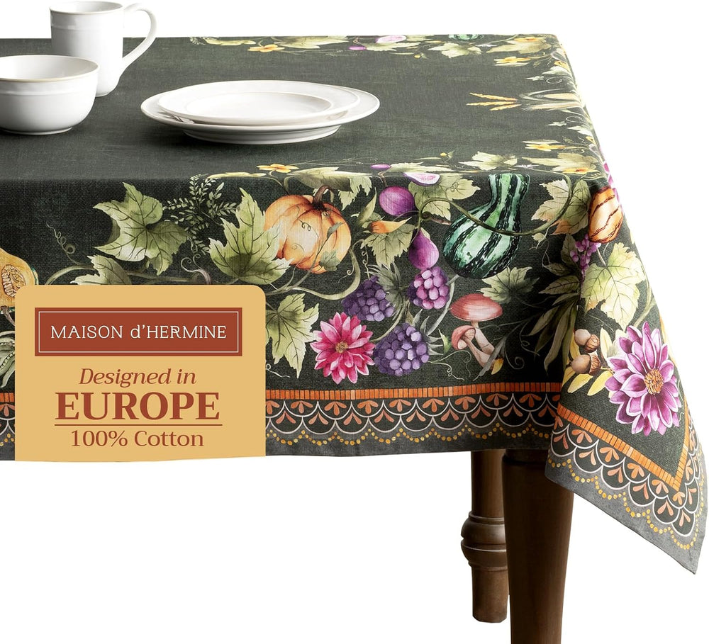 Maison d' Hermine Table Cloth Rectangle Table Reusable 100% Cotton 60&quo...