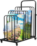 lukar Art Canvas Storage Rack, Art Storage Organizer with Wheels and Handle